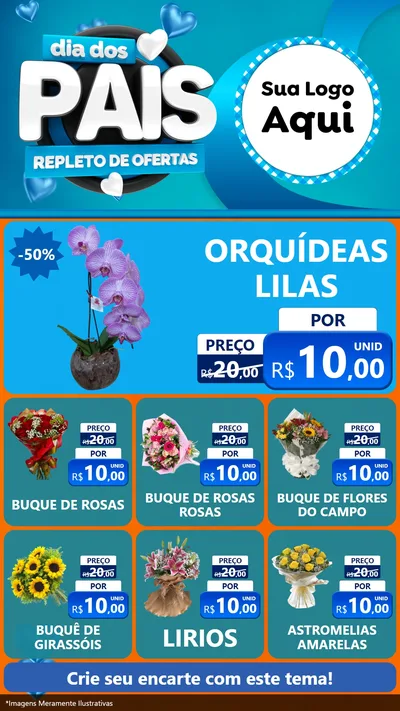 Modelo de Rede Social para Stories com o tema Dia Dos Pais Repleto de Ofertas para Floricultura e jardim
