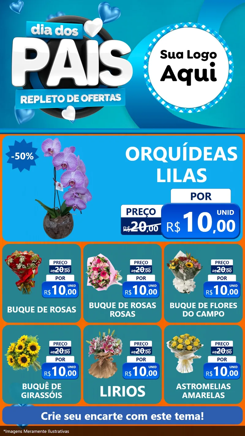 Modelo de Rede Social para Stories com o tema Dia Dos Pais Repleto de Ofertas para Floricultura e jardim