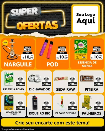 Modelo de Rede Social para Feed Instagram com o tema Super Ofertas para Tabacaria