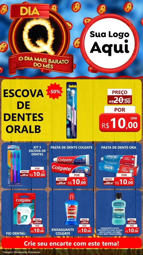 Modelo de Rede Social para Stories com o tema Dia Q - O Dia Mais Barato Do Mês para Higiene Pessoal