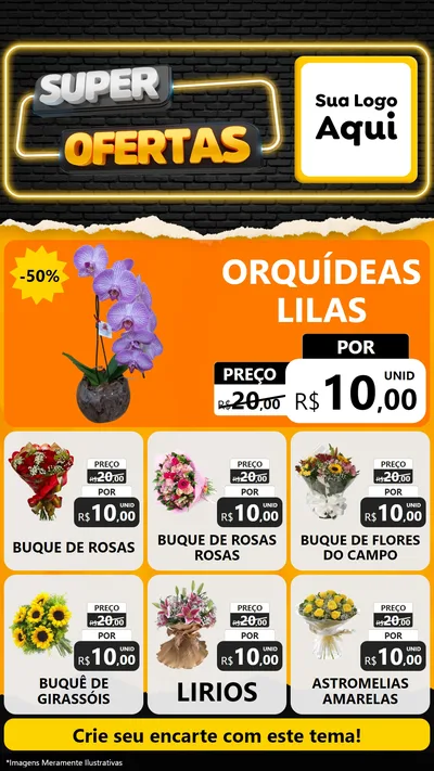 Modelo de Rede Social para Stories com o tema Super Ofertas para Floricultura e jardim