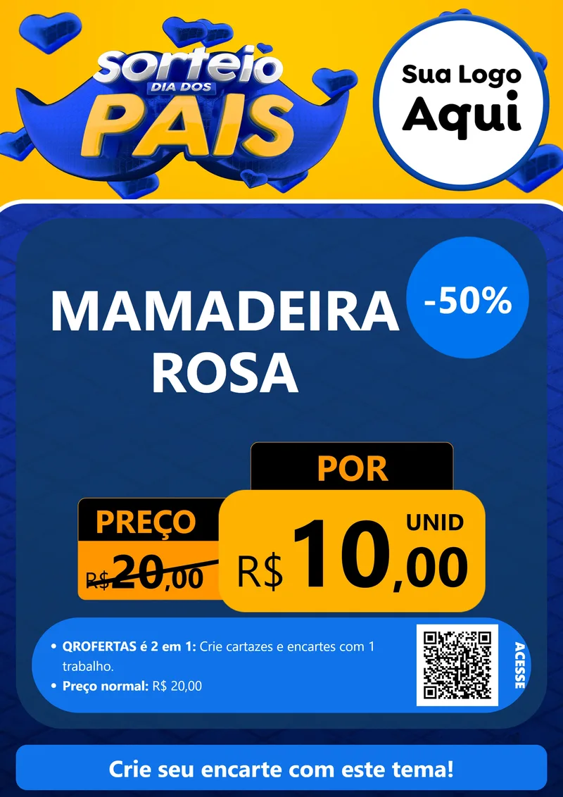 Modelo de Cartaz para Cartaz A4 Vertical com o tema Sorteio Dia dos Pais para Bebês