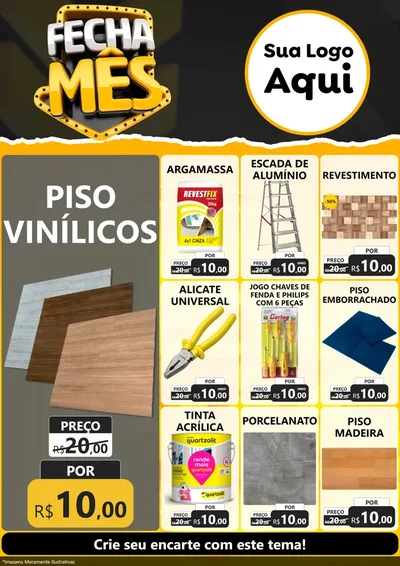 Modelo de Encarte para Encarte A4 Vertical com o tema Fecha Mês para Material para Construção