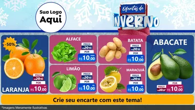Modelo de TV para TV Horizontal com o tema Ofertas de Inverno para Hortifrúti