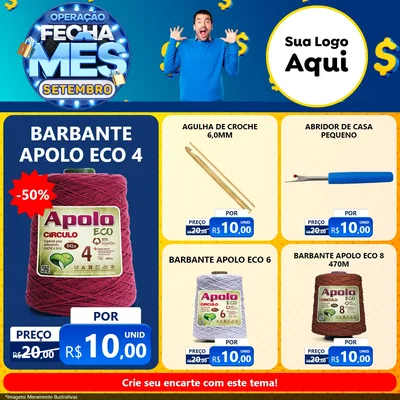 Modelo de Rede Social para Feed Facebook com o tema Operação Fecha Mês Setembro para Armarinho e Aviamentos
