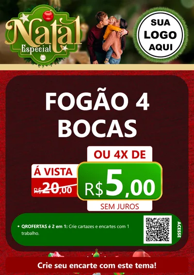 Modelo de Cartaz para Cartaz A4 Vertical com o tema Natal Especial para Móveis e Eletro