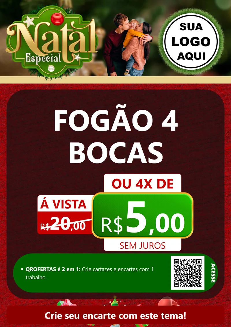 Modelo de Cartaz para Cartaz A4 Vertical com o tema Natal Especial para Móveis e Eletro
