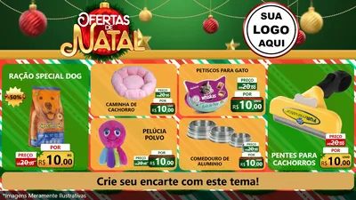 Modelo de TV para TV Horizontal com o tema Ofertas de Natal para Pet Shop