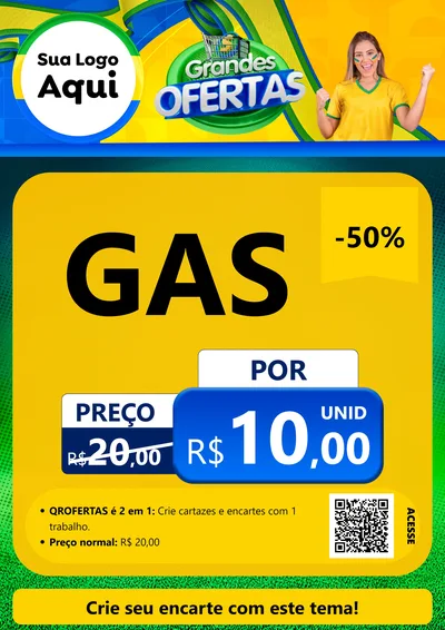 Modelo de Cartaz para Cartaz A4 Vertical com o tema Grandes Ofertas para Água e gás