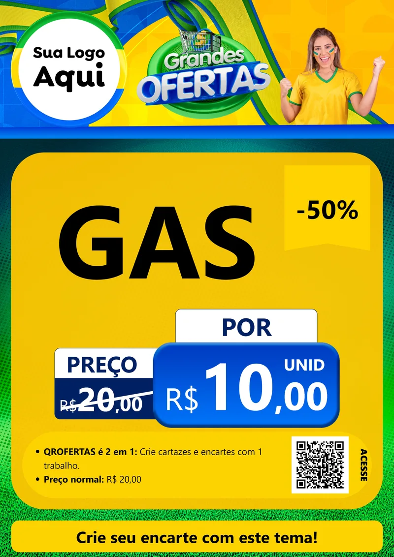 Modelo de Cartaz para Cartaz A4 Vertical com o tema Grandes Ofertas para Água e gás