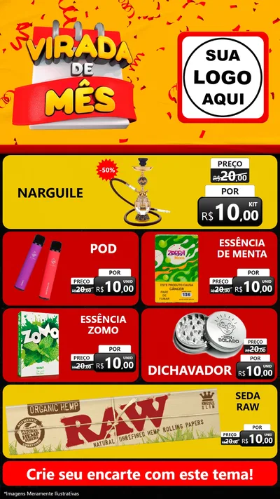 Modelo de TV para TV Vertical com o tema Virada de Mês para Tabacaria