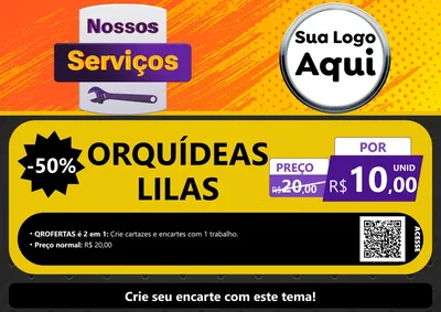 Modelo de Cartaz para Cartaz A4 Horizontal com o tema Nossos Serviços para Floricultura e jardim