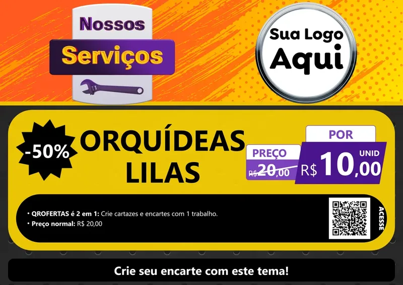 Modelo de Cartaz para Cartaz A4 Horizontal com o tema Nossos Serviços para Floricultura e jardim