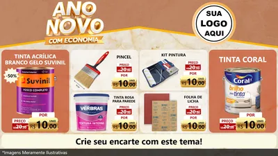 Modelo de TV para TV Horizontal com o tema Ano Novo Com Economia para Tintas e Ferramentas