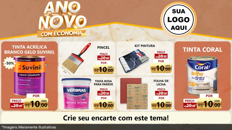 Modelo de TV para TV Horizontal com o tema Ano Novo Com Economia para Tintas e Ferramentas