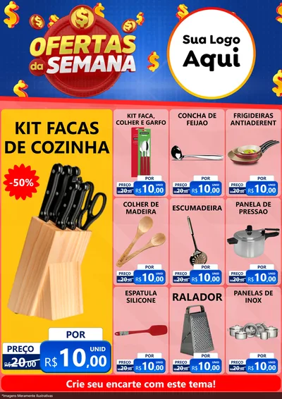 Modelo de Encarte para Encarte A4 Vertical com o tema Ofertas Da Semana para Utilidades Domésticas