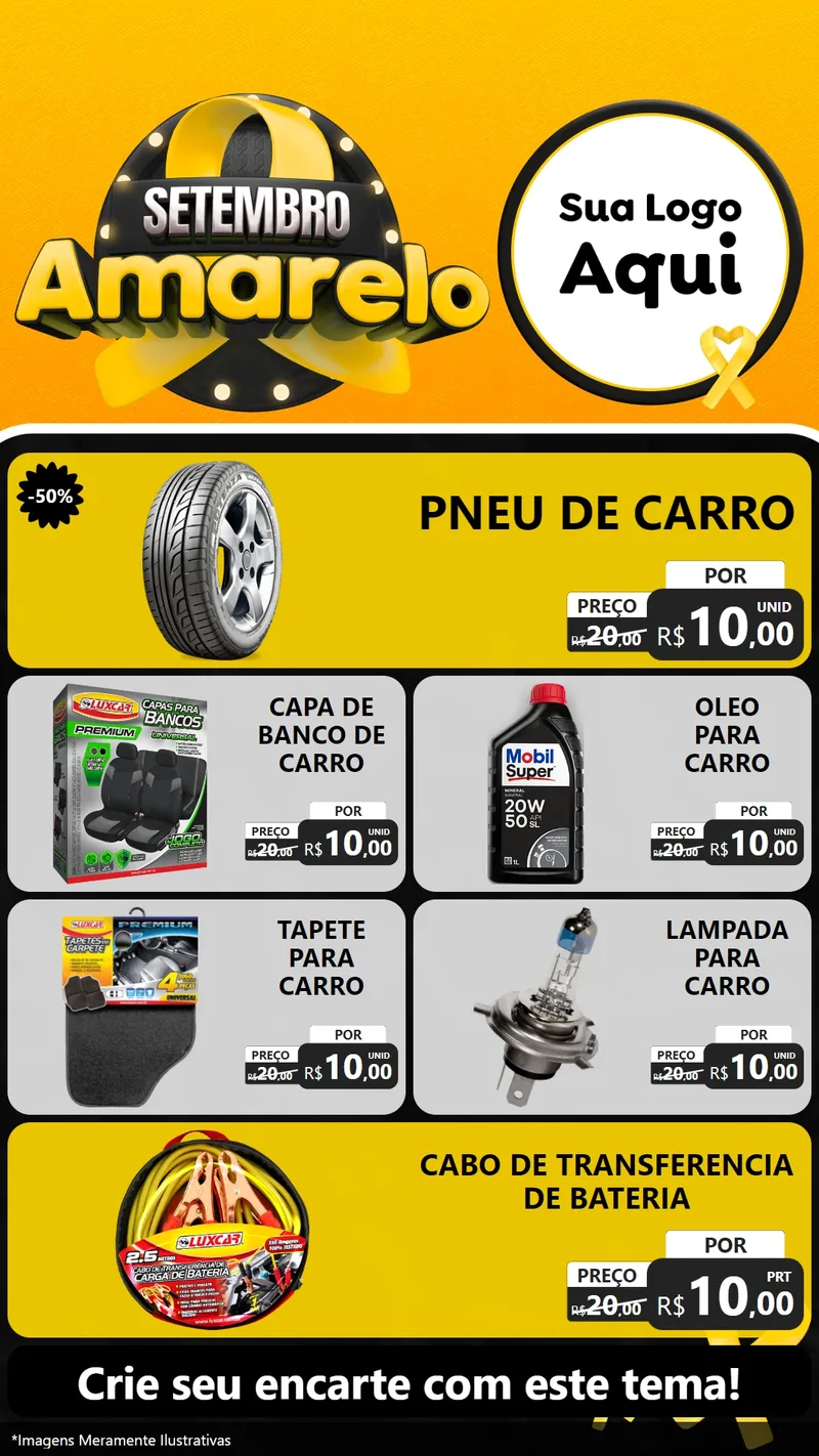 Modelo de TV para TV Vertical com o tema Setembro Amarelo para Auto peças