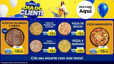 Modelo de TV para TV Horizontal com o tema Especial Dia do Cliente para Pizzaria