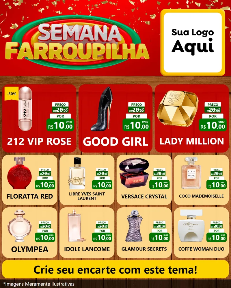 Modelo de Rede Social para Feed Instagram com o tema Semana Farroupilha para Perfumes