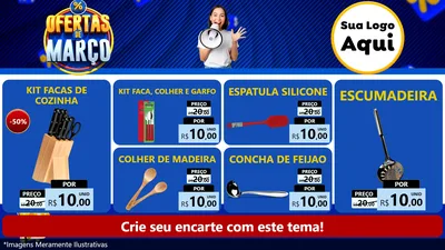 Modelo de TV para TV Horizontal com o tema Ofertas de Março para Utilidades Domésticas