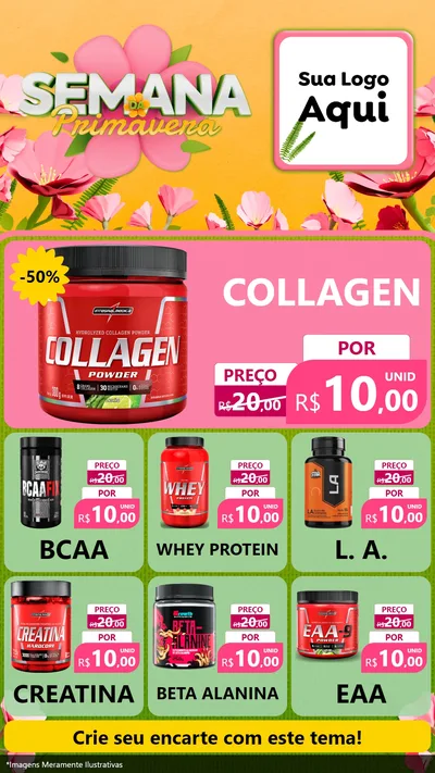 Modelo de Rede Social para Stories com o tema Semana da Primavera para Suplementos alimentares