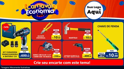 Modelo de TV para TV Horizontal com o tema Carnaval da Economia para Maquinas e Ferramentas