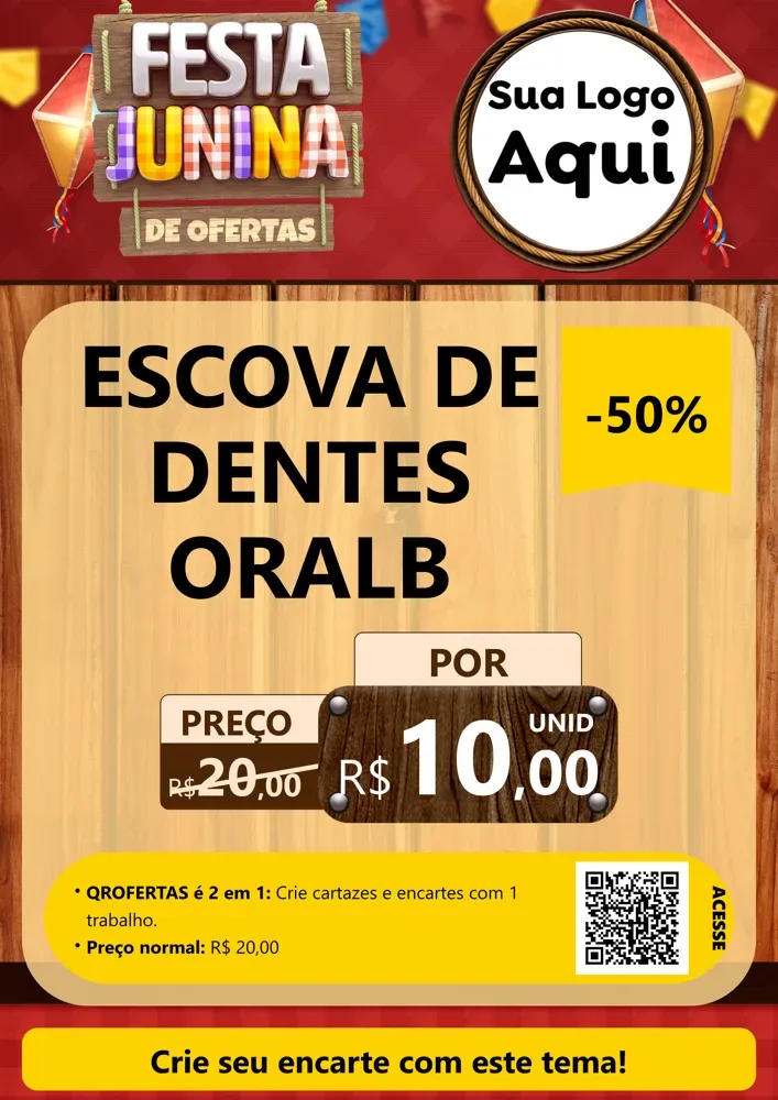 Modelo de Cartaz para Cartaz A4 Vertical com o tema Festa Junina de Ofertas para Higiene Pessoal