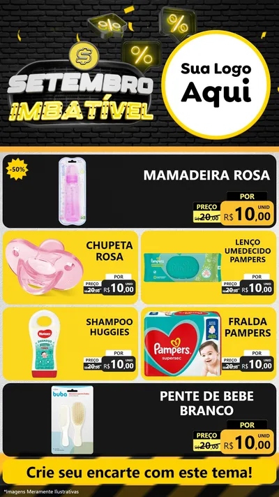 Modelo de TV para TV Vertical com o tema Setembro Imbatível para Bebês