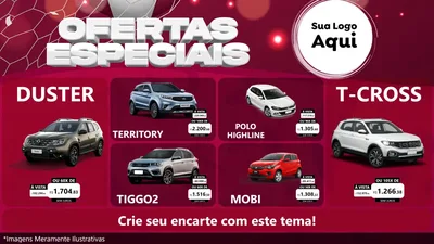 Modelo de TV para TV Horizontal com o tema Ofertas Especiais - Futebol para Concessionaria de Carros