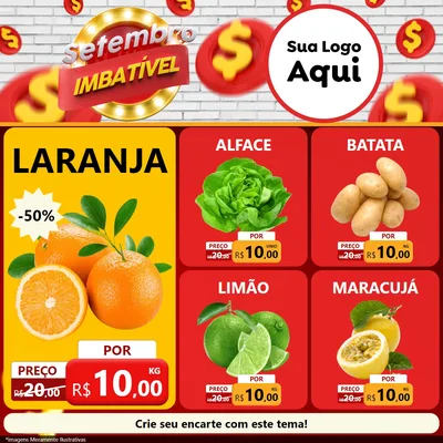 Modelo de Rede Social para Feed Facebook com o tema Setembro Imbatível para Hortifrúti