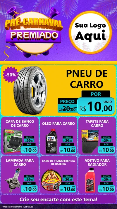 Modelo de Rede Social para Stories com o tema Pré-Carnaval Premiado para Auto peças