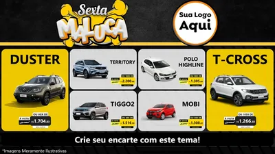 Modelo de TV para TV Horizontal com o tema Sexta Maluca para Concessionaria de Carros
