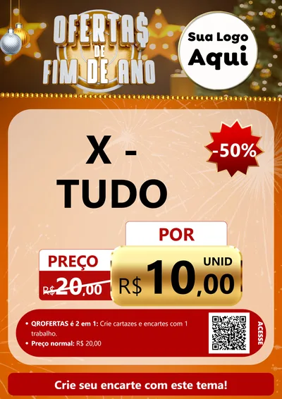 Modelo de Cartaz para Cartaz A4 Vertical com o tema Ofertas de Fim de Ano para Hamburgueria