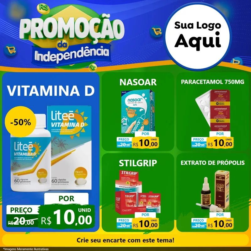 Modelo de Rede Social para Feed Facebook com o tema Promoção da Independência para Farmácia