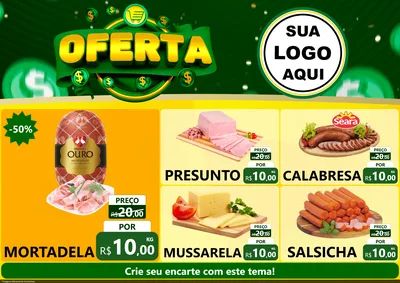 Modelo de Encarte para Encarte A4 Horizontal com o tema Oferta para Frios e Laticínios