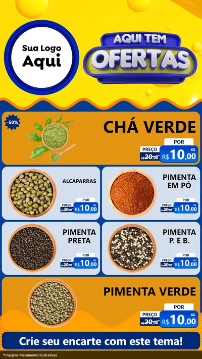 Modelo de TV para TV Vertical com o tema Aqui Tem Ofertas para Produtos Naturais