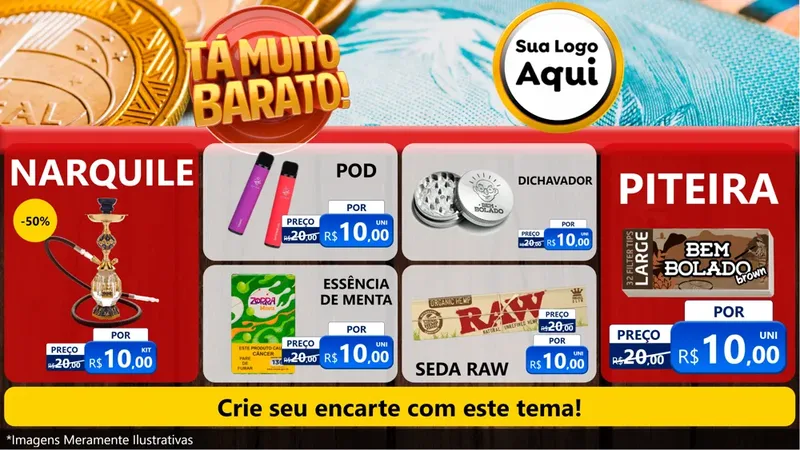 Modelo de TV para TV Horizontal com o tema Está Muito Barato para Tabacaria