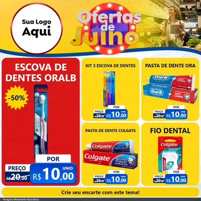 Modelo de Rede Social para Feed Facebook com o tema Ofertas de Julho para Higiene Pessoal