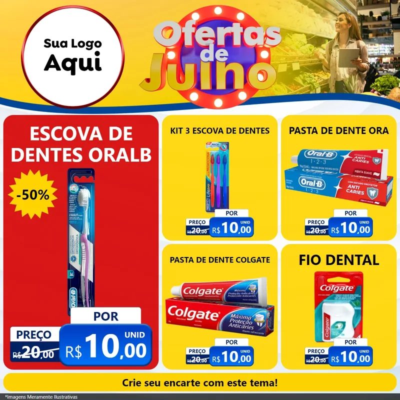 Modelo de Rede Social para Feed Facebook com o tema Ofertas de Julho para Higiene Pessoal