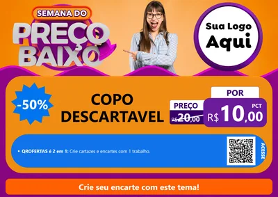 Modelo de Cartaz para Cartaz A4 Horizontal com o tema Semana do Preço Baixo para Embalagens