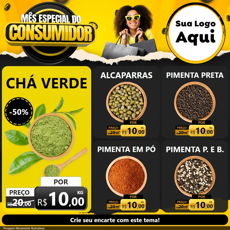Modelo de Rede Social para Feed Facebook com o tema Mês Especial do Consumidor para Produtos Naturais