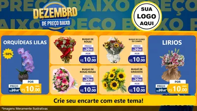 Modelo de TV para TV Horizontal com o tema Dezembro de Preço Baixo para Floricultura e jardim