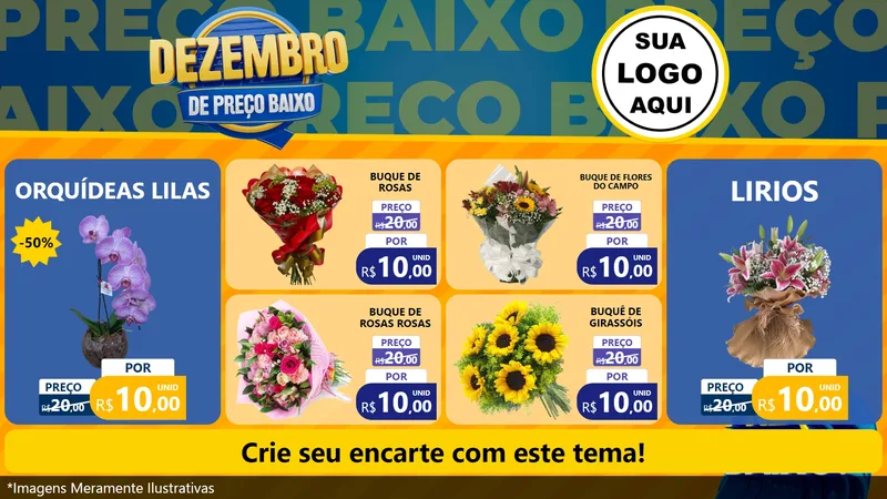 Modelo de TV para TV Horizontal com o tema Dezembro de Preço Baixo para Floricultura e jardim