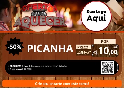 Modelo de Cartaz para Cartaz A4 Horizontal com o tema Ofertas Para Aquecer para Açougue