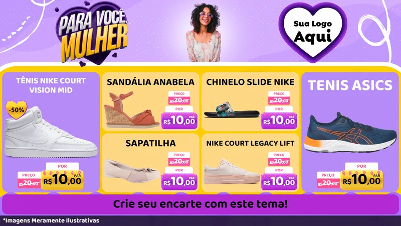 Modelo de TV para TV Horizontal com o tema Para Você, Mulher para Calçados