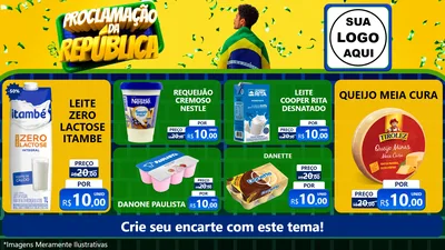 Modelo de TV para TV Horizontal com o tema Proclamação da República para Frios e Laticínios