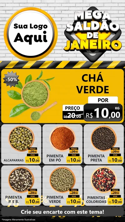 Modelo de Rede Social para Stories com o tema Mega Saldão de Janeiro para Produtos Naturais