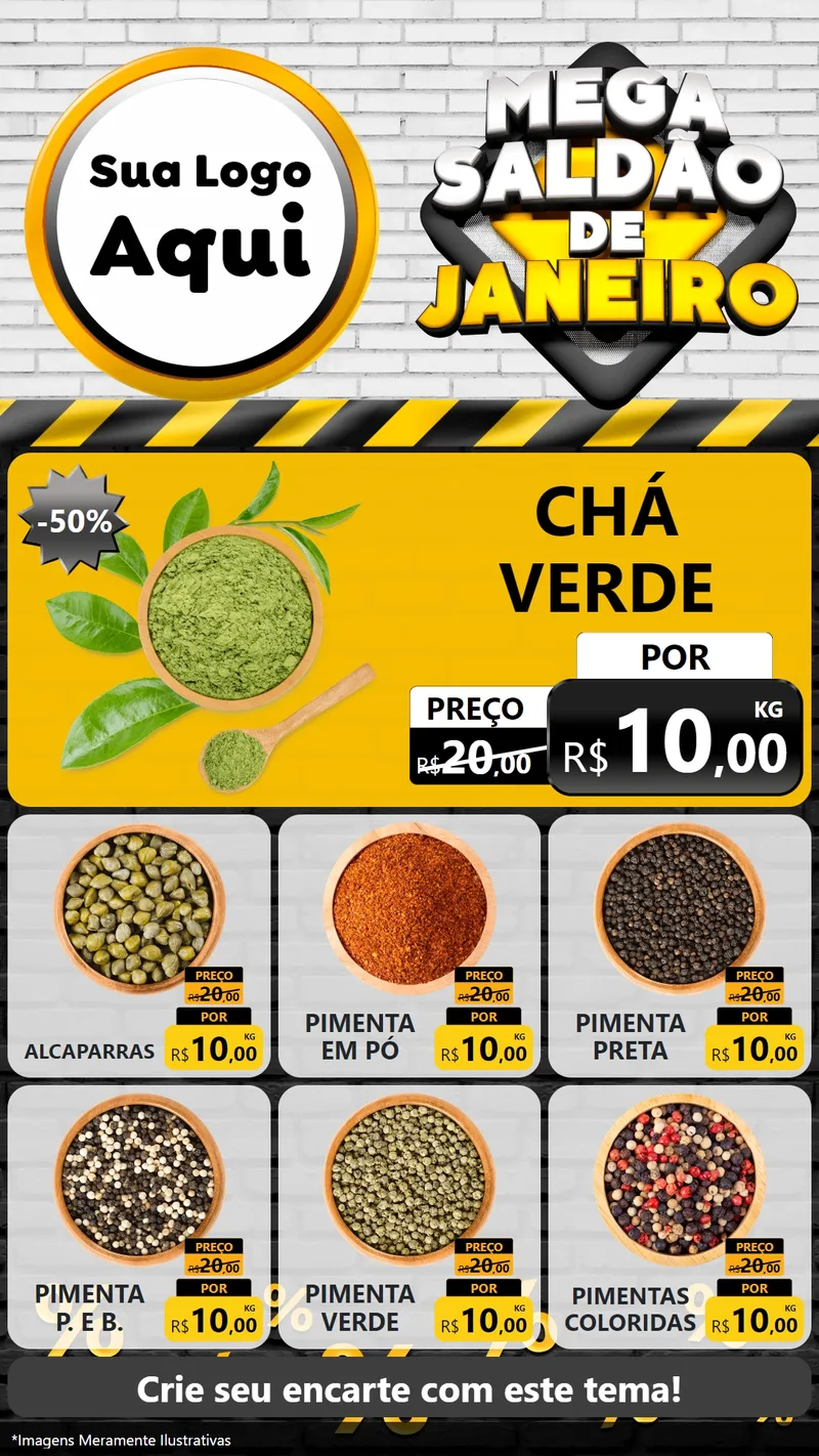 Modelo de Rede Social para Stories com o tema Mega Saldão de Janeiro para Produtos Naturais