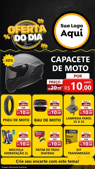 Modelo de Rede Social para Stories com o tema Oferta Do Dia para Moto peças