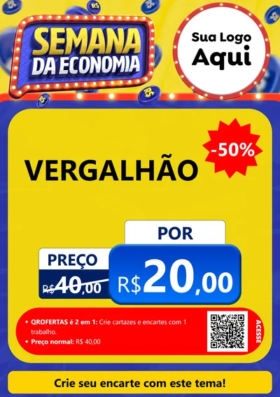 Modelo de Cartaz para Cartaz A4 Vertical com o tema Semana da Economia para Ferragens